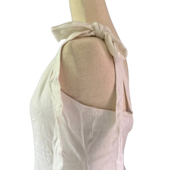 ASOS Design NWT Women's Linen Blend Mini Swing Tie Straps White Sundress Size 12 - Picture 8 of 16